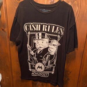 Monopoly Black Graphic Tee “Cash Rules”